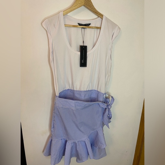 NWT Veronica Beard Ruffle Mini Shirt Dress Addyson - Picture 2 of 8